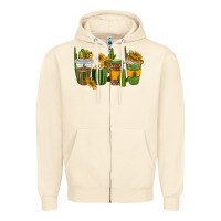 Sandshell cactus coffee cups Zipper Hoodie - texasbilliewilder