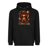 Black santa's favorite dispatcher afro messy bun Heavyweight Hoodie - texasbilliewilder