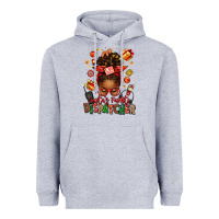 Heather Grey santa's favorite dispatcher afro messy bun Heavyweight Hoodie - texasbilliewilder