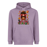 Lavender santa's favorite dispatcher afro messy bun Heavyweight Hoodie - texasbilliewilder