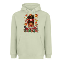Santa's Favorite Dispatcher Afro Messy Bun Heavyweight Hoodie | Teevron