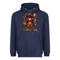 Navy santa's favorite dispatcher afro messy bun Heavyweight Hoodie - texasbilliewilder