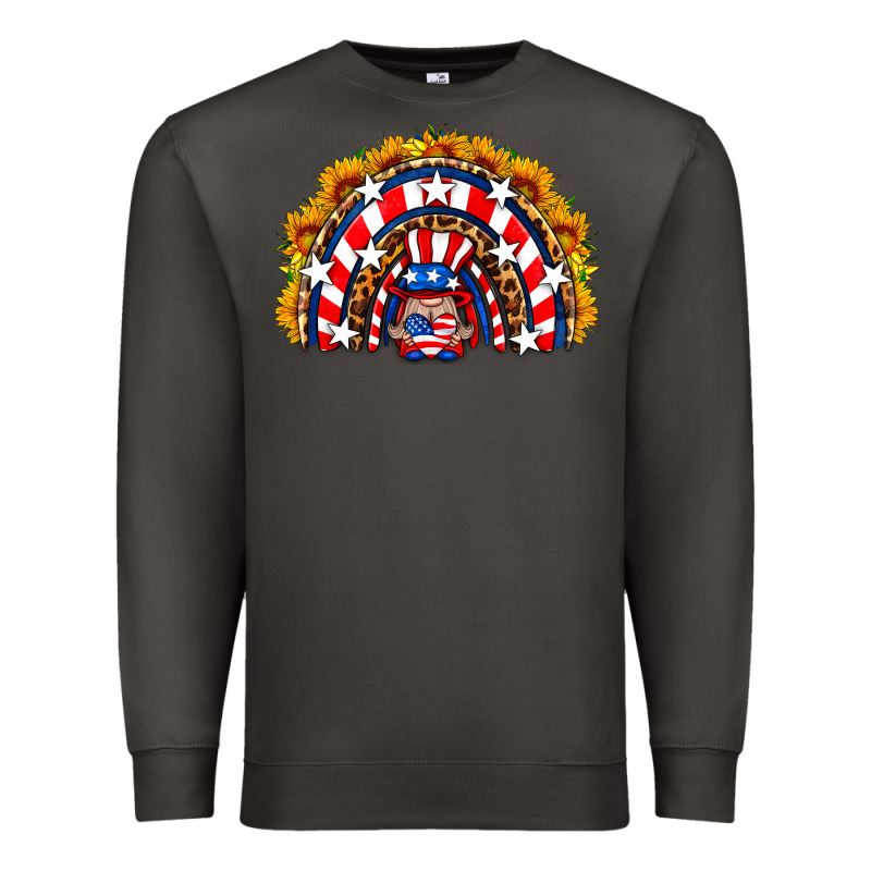 Usa Gnome Sunflower Rainbow Premium Sweatshirt by HRA Design Shop | Teevron
