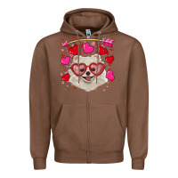 Chestnut Valentine's day white pomeranian Zipper Hoodie - RanaPortraitStore