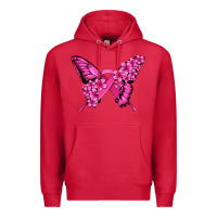 Cardinal pink ribbon breast cancer butterfly Premium Hoodie - Jasminsmagicworld