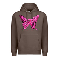 Coffee pink ribbon breast cancer butterfly Premium Hoodie - Jasminsmagicworld