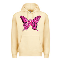 Pina Colada pink ribbon breast cancer butterfly Premium Hoodie - Jasminsmagicworld