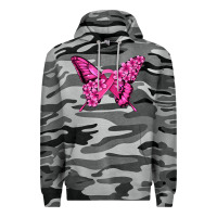 Slate Camo pink ribbon breast cancer butterfly Premium Hoodie - Jasminsmagicworld