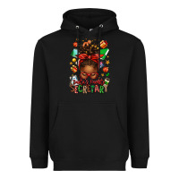 Black santa's favorite secretary afro messy bun Heavyweight Hoodie - texasbilliewilder