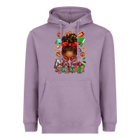 Lavender santa's favorite secretary afro messy bun Heavyweight Hoodie - texasbilliewilder