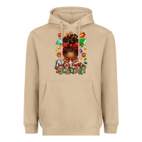 Mushroom santa's favorite secretary afro messy bun Heavyweight Hoodie - texasbilliewilder