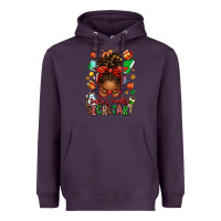 Plum santa's favorite secretary afro messy bun Heavyweight Hoodie - texasbilliewilder