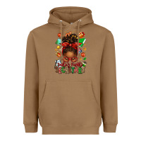 Toasted Coconut santa's favorite secretary afro messy bun Heavyweight Hoodie - texasbilliewilder