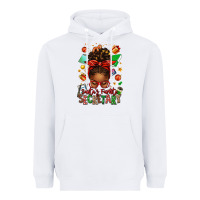 White santa's favorite secretary afro messy bun Heavyweight Hoodie - texasbilliewilder
