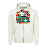 Oatmeal Heather chef Zipper Hoodie - texasbilliewilder