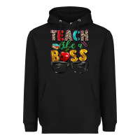 Black teach like a boss Heavyweight Hoodie - Zillion Design Studio