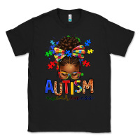 Black autism awareness afro messy bun Classic Tee - texasbilliewilder
