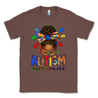 Chestnut autism awareness afro messy bun Classic Tee - texasbilliewilder