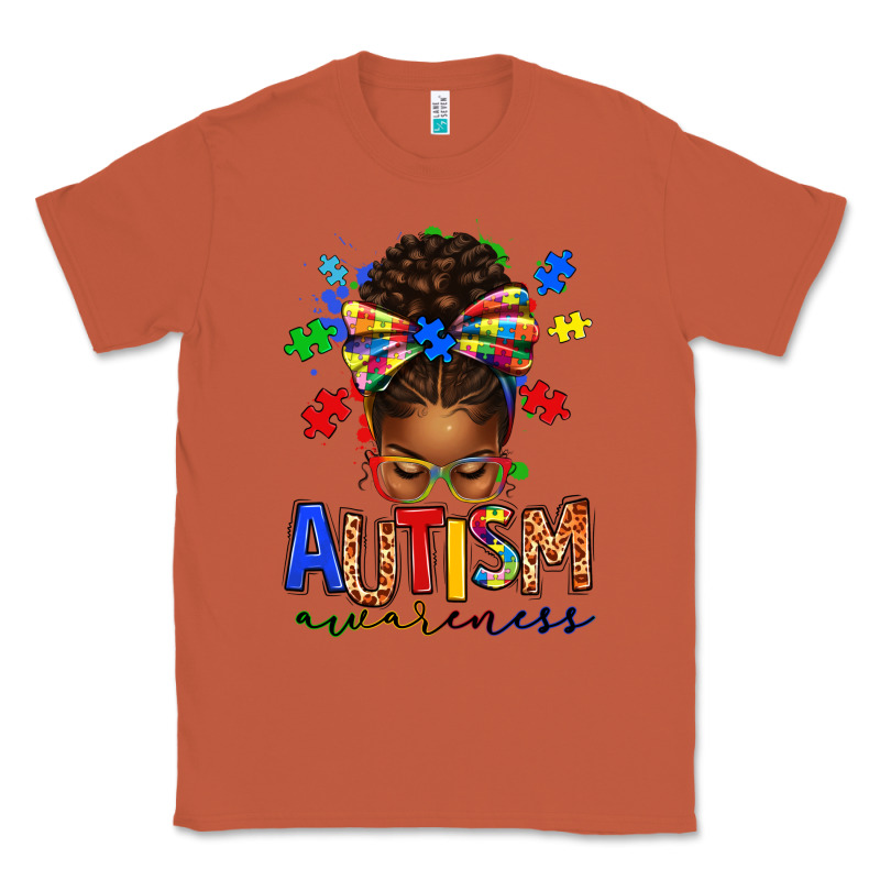 Autism Awareness Afro Messy Bun Classic Tee by texasbilliewilder | Teevron