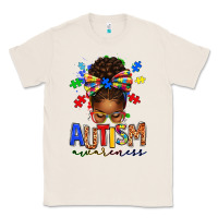 Natural autism awareness afro messy bun Classic Tee - texasbilliewilder