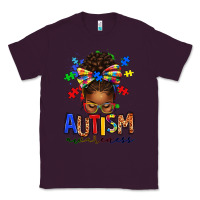 Plum autism awareness afro messy bun Classic Tee - texasbilliewilder