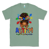 Sage autism awareness afro messy bun Classic Tee - texasbilliewilder