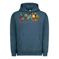 Pigment Midnight Navy Peace Love Cows Urban Hoodie - Jasminsmagicworld