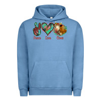 Pigment Pebble Blue Peace Love Cows Urban Hoodie - Jasminsmagicworld