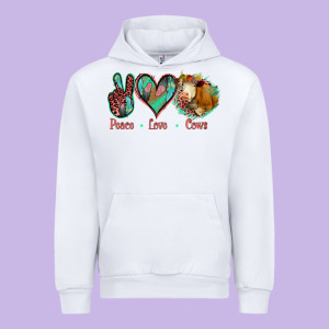 Peace Love Cows Urban Hoodie Designed By Jasminsmagicworld