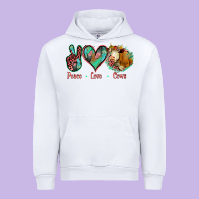 Peace Love Cows Urban Hoodie Designed By Jasminsmagicworld