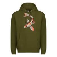 Army Green Koi Fish Premium Hoodie - LillyAllenDesigns