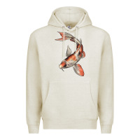 Oatmeal Heather Koi Fish Premium Hoodie - LillyAllenDesigns