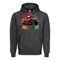 Charcoal Heather merry christmas truck Zipper Hoodie - Zillion Design Studio