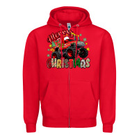 Red merry christmas truck Zipper Hoodie - Zillion Design Studio