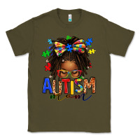 Army Green autism mom afro locs messy bun Classic Tee - texasbilliewilder