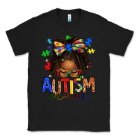Black autism mom afro locs messy bun Classic Tee - texasbilliewilder