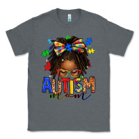 Charcoal Heather autism mom afro locs messy bun Classic Tee - texasbilliewilder