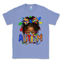 Colony Blue autism mom afro locs messy bun Classic Tee - texasbilliewilder
