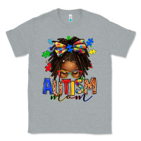 Heather Grey autism mom afro locs messy bun Classic Tee - texasbilliewilder
