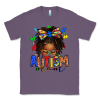 Lavender autism mom afro locs messy bun Classic Tee - texasbilliewilder
