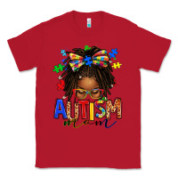 Red autism mom afro locs messy bun Classic Tee - texasbilliewilder