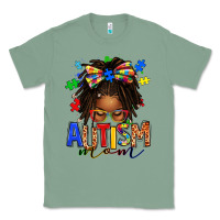 Autism Mom Afro Locs Messy Bun Classic Tee | Teevron