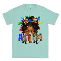 Seafoam autism mom afro locs messy bun Classic Tee - texasbilliewilder