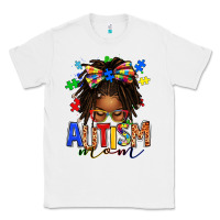 White autism mom afro locs messy bun Classic Tee - texasbilliewilder