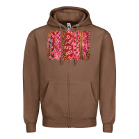 Chestnut Valentine's Day Brushstrokes with Roses Zipper Hoodie - RanaPortraitStore