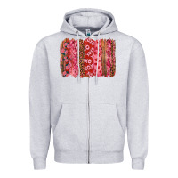 Heather Grey Valentine's Day Brushstrokes with Roses Zipper Hoodie - RanaPortraitStore