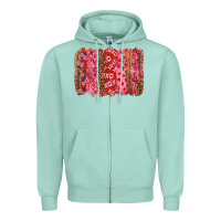 Seafoam Valentine's Day Brushstrokes with Roses Zipper Hoodie - RanaPortraitStore