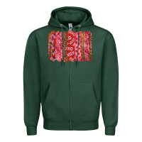 Valentine's Day Brushstrokes With Roses Zipper Hoodie | Teevron