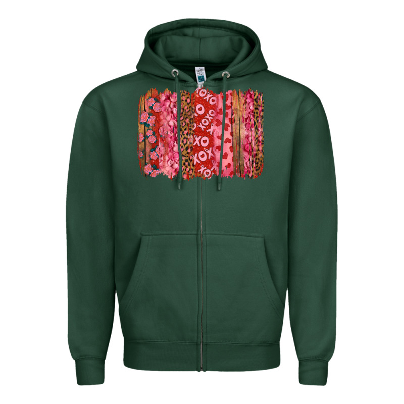 Valentine's Day Brushstrokes With Roses Zipper Hoodie by RanaPortraitStore | Teevron