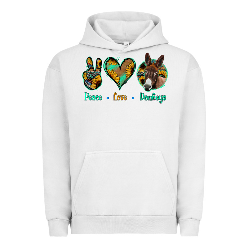 Peace Love Donkeys Urban Hoodie by Jasminsmagicworld | Teevron